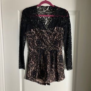 Dolce Vita Black Lace Romper, Size XS